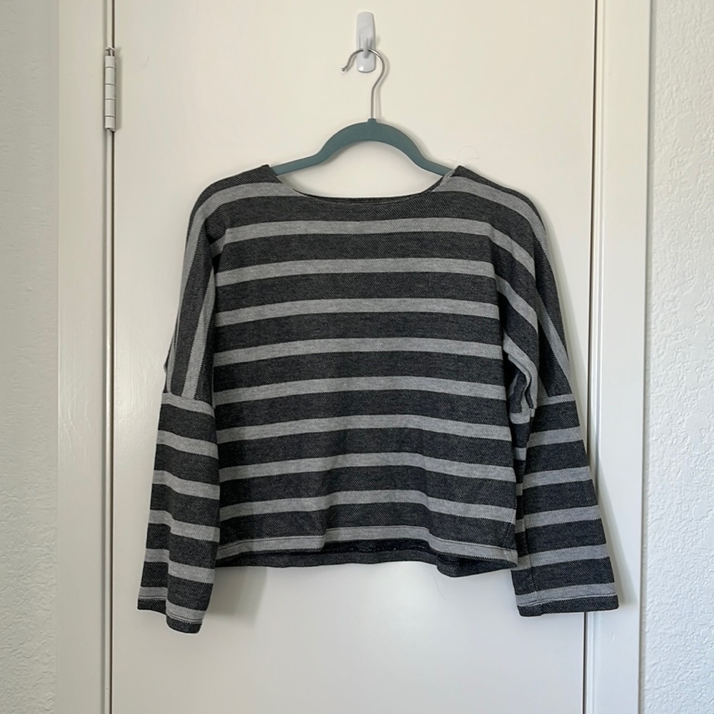 Banana Republic Boatneck Cropped Striped Sweater
